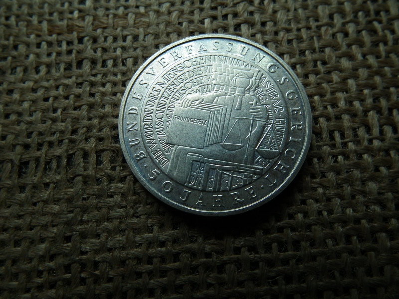 Németország , ezüst 10 márka 2001 G , Deutsche Mark Federal Constitutional Court