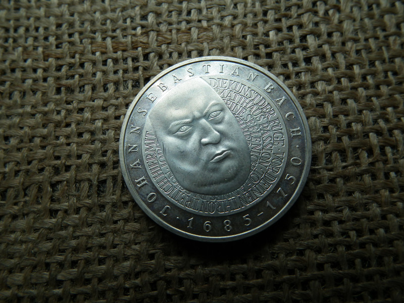 Németország , ezüst 10 márka 2000 G , Deutsche Mark Johann Sebastian Bach