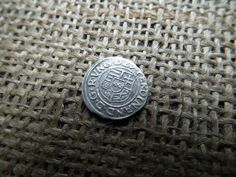 I. Ferdinánd ezüst dénár 1529 KB , Körmöcbánya , denár