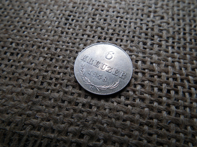 Ezüst 6 krajcár 1848 C 