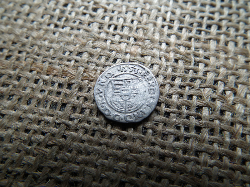 I. Ferdinánd ezüst dénár 1553 KB , Körmöcbánya , denár