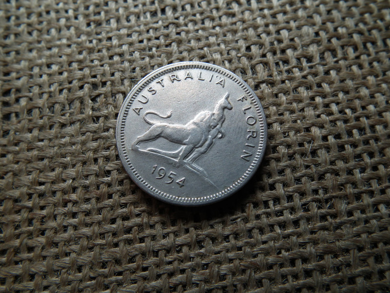 Ausztrália , ezüst 1 florin 1954 