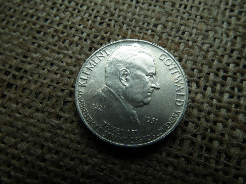 Csehszlovákia , ezüst 100 korona 1951 ,  korun  , Kommunista Párt