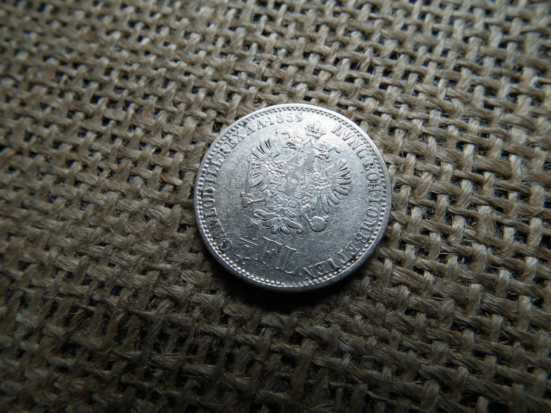 Ezüst 1/4 florin 1859 E , Gyulafehérvár 