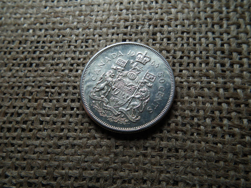 Kanada , ezüst 50 cent 1964 , cents 