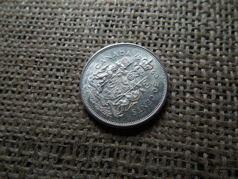 Kanada , ezüst 50 cent 1963 , cents 