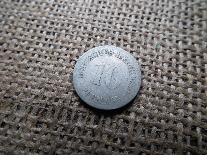 Németország 10 pfennig 1873 F , ritka  