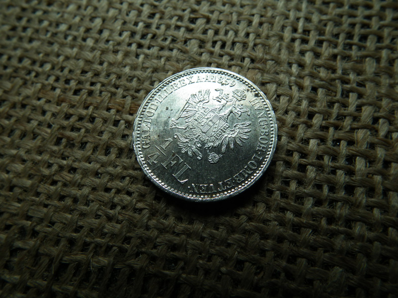 Ferenc József , ezüst 1/4 Florin 1859 B , Körmöcbánya 