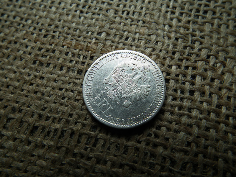 Ferenc József , ezüst 1/4 Florin 1860 V , Velence 