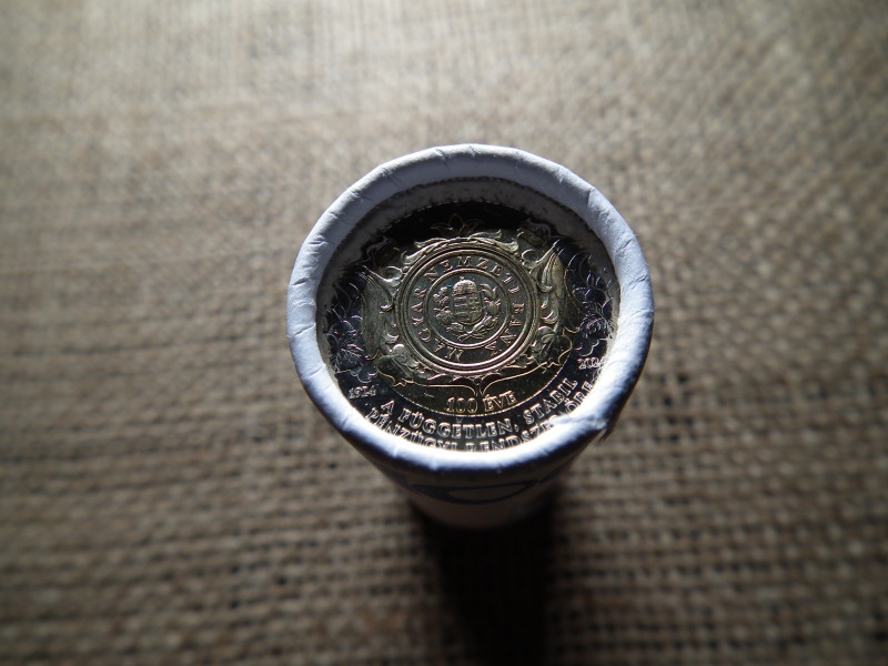 100 éves a Magyar Nemzeti Bank 100 forint 2024 - 20 db UNC - bontatlan, matricával lezárt MNB rolni