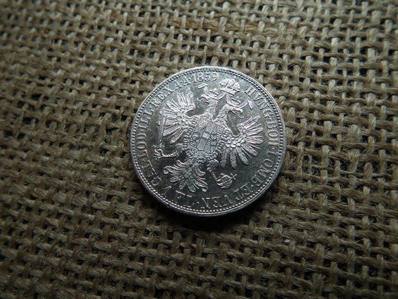 Ferenc József , ezüst 1 florin 1859 A , Bécs 