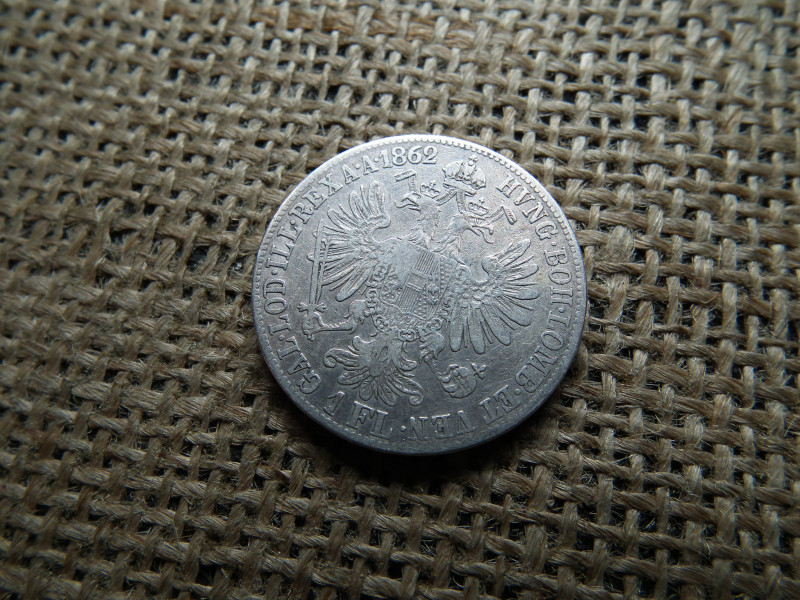 Ferenc József , ezüst 1 florin 1862 A , Bécs 
