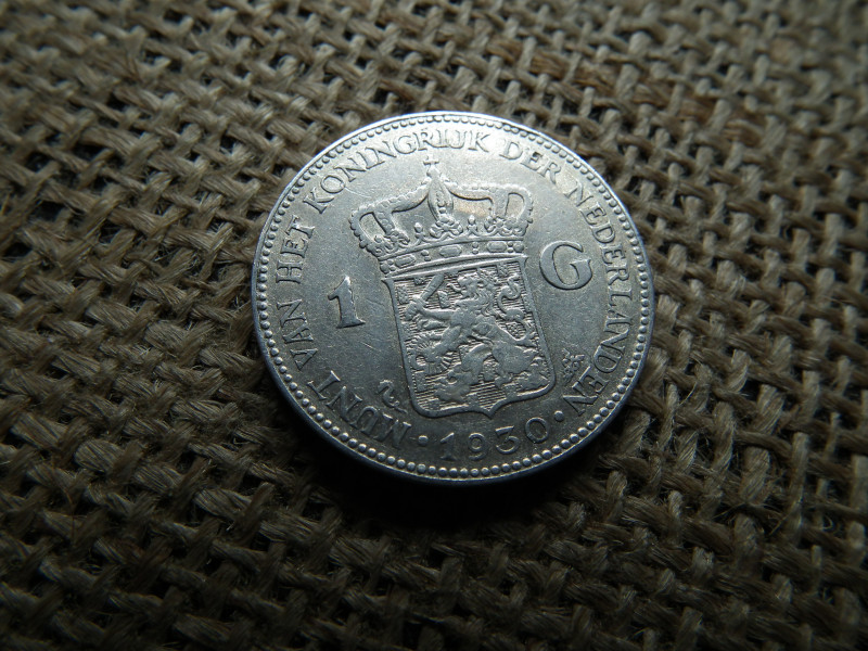 Hollandia , ezüst 1 gulden 1930