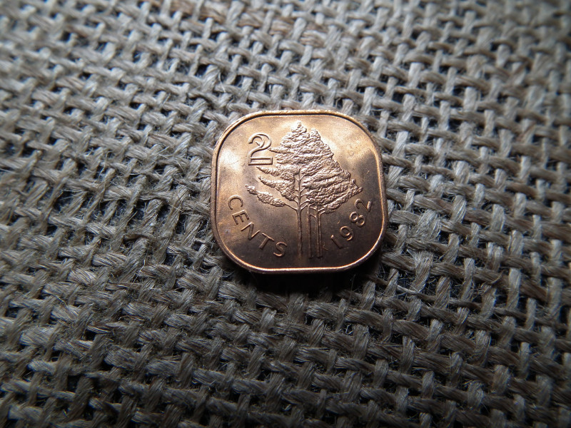 Szváziföld 2 cents 1982 , cent , verdefényes  - Sobhuza II 