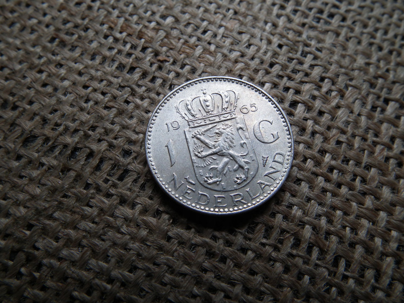 Hollandia , ezüst 1 gulden 1965