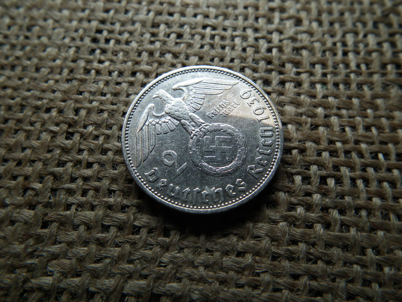 Birodalmi , ezüst 2 márka 1939 J , Horogkeresztes 