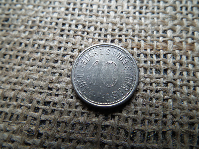 10 pfennig 1918 , Bonn és Sieg járás ( Rajna porosz tartomány ) 