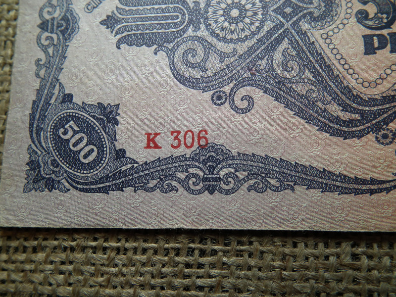 500 pengő 1945 , eltolódott sor és sorozatszám ! Hibás 