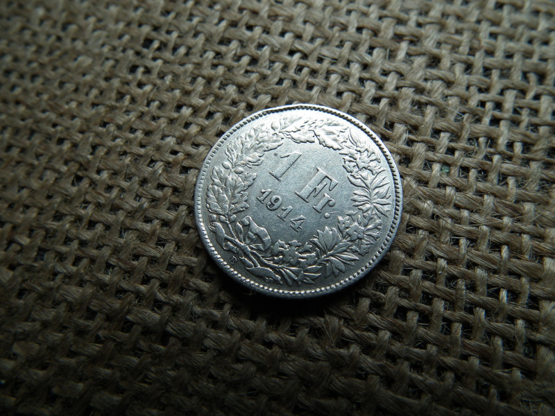 Svájc , ezüst 1 frank 1914 B , franc