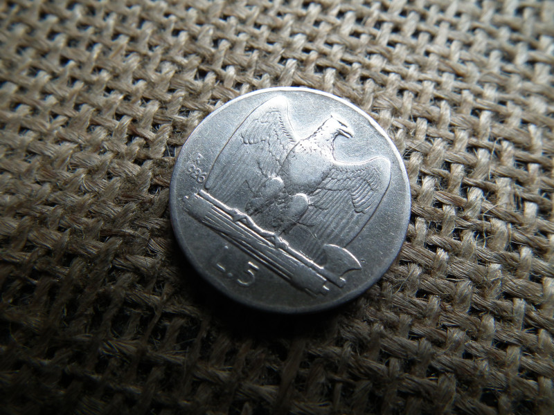 Olaszország , ezüst 5 líra 1926 , lire , 	Vittorio Emanuele