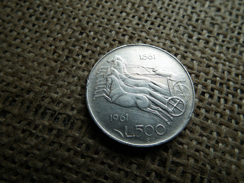 Olaszország , ezüst 500 líra 1961 , lire 