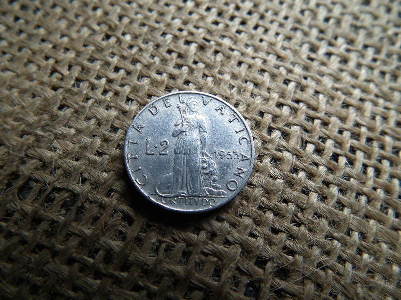 Vatikán , 2 lira 1953 , líra , lire XII. Pius