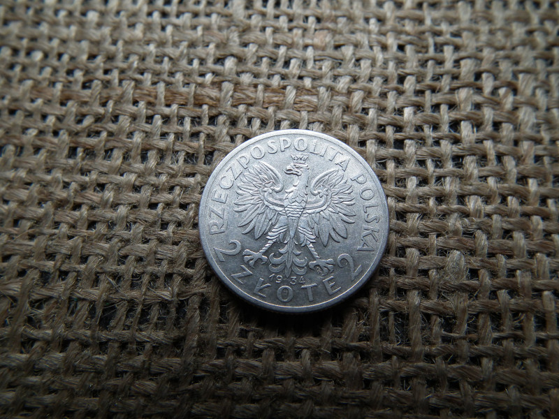 Lengyelország , ezüst  2 zloty 1934 , Zlotys Polonia 
