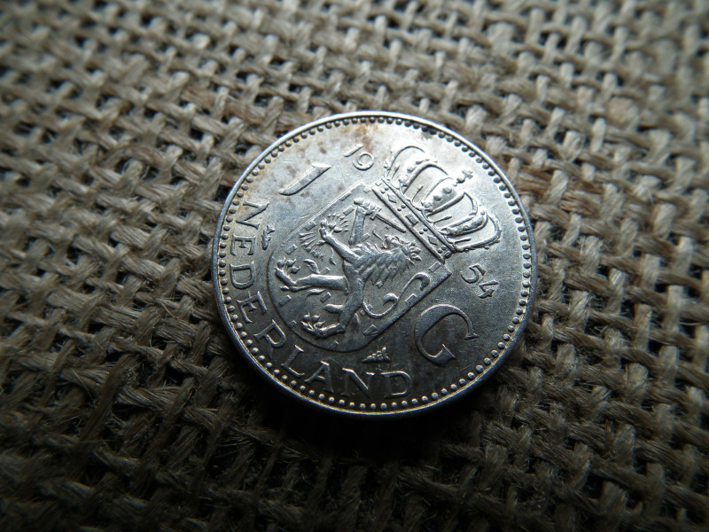 Hollandia , ezüst 1 gulden 1954 