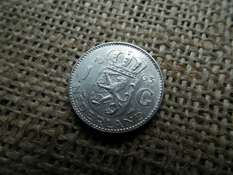 Hollandia , ezüst 1 gulden 1963