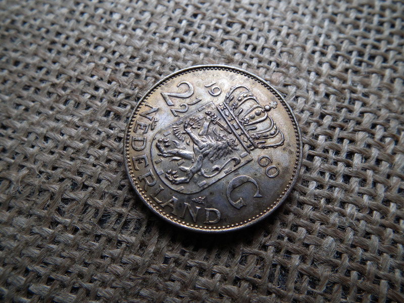 Hollandia , ezüst 2 1/2 gulden 1960