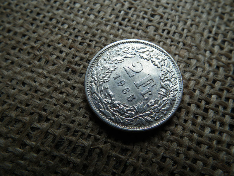 Svájc , ezüst 2 frank 1965 , francs 