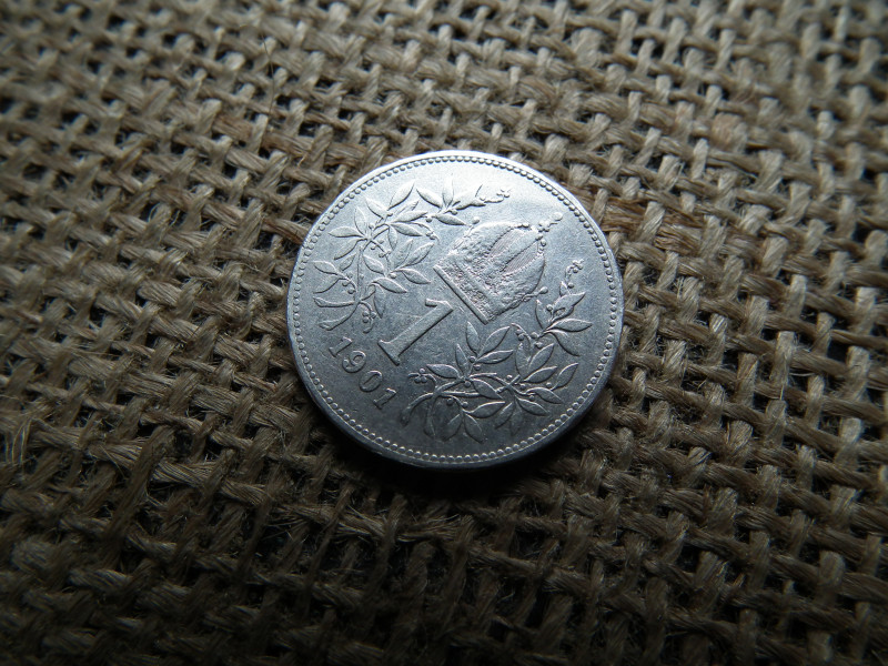 Ezüst 1 korona 1901 , corona 