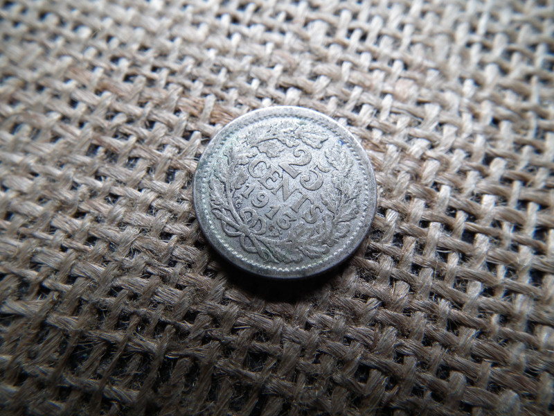 Hollandia , ezüst 25 cent 1913 , cents 