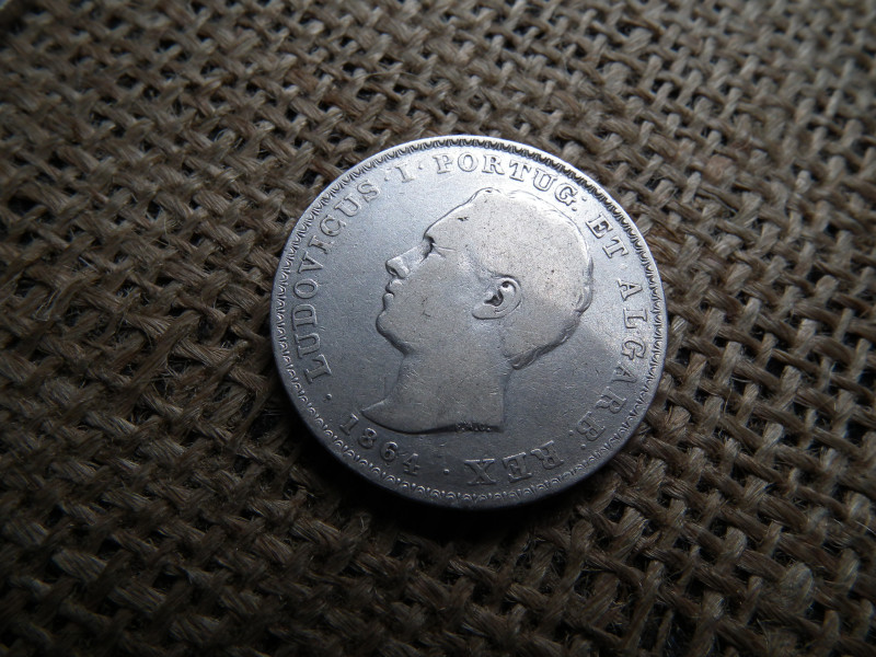 Portugália , ezüst 500 reis 1864