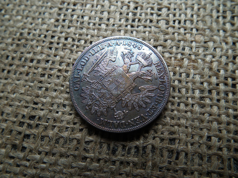 V. Ferdinánd ezüst 1/2 tallér 1848 A , elég ritka ! 