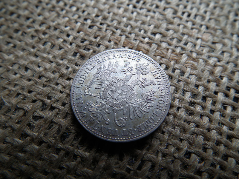 Ezüst 1/4 florin 1858 A , Bécs 