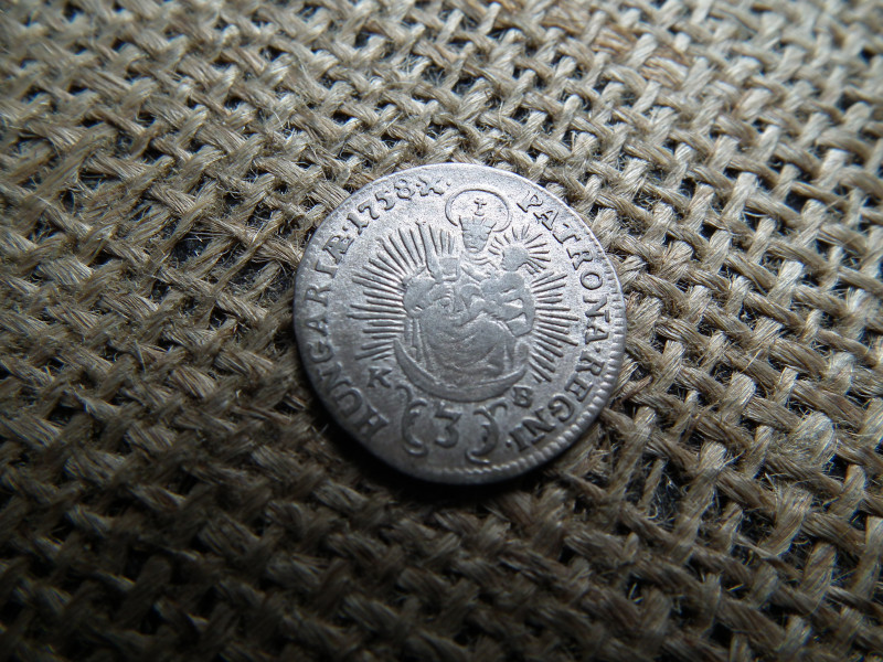 Mária Terézia , ezüst  3 Krajcár 1758 KB  , kreuzer 
