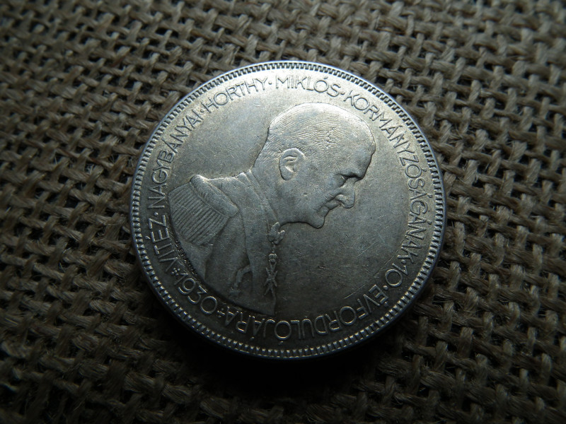 Horthy , ezüst 5 pengő 1930 , hajas 