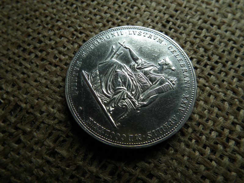 Ezüst 2 gulden 1879 , florin ,  ezüstlakodalom 