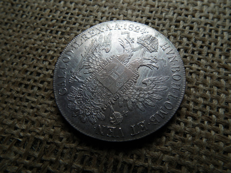 Ferenc , ezüst 1 tallér 1824 A , thaler  , nagyon szép 