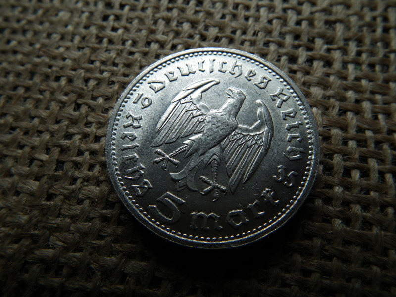 Birodalmi ezüst 5 márka 1935 D