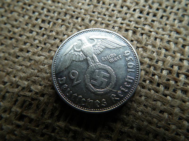 Birodalmi ezüst 2 márka 1936 J , ritka !  reichsmark