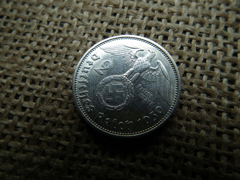 Birodalmi ezüst 2 márka 1939 E , ritka !  reichsmark