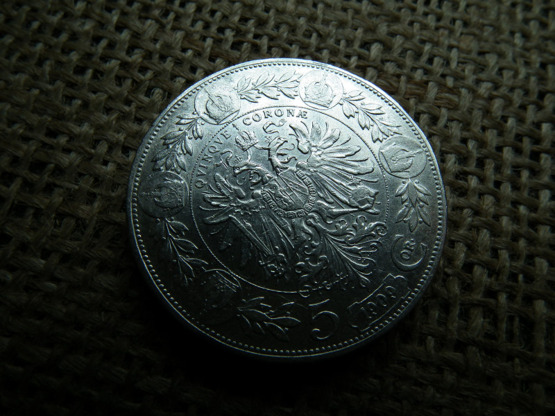 Ezüst 5 corona 1909 , korona , Marshall fej 