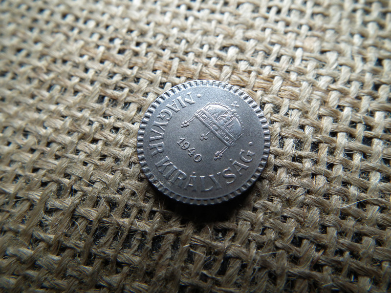 2 fillér 1940 , rovátkolt vas 