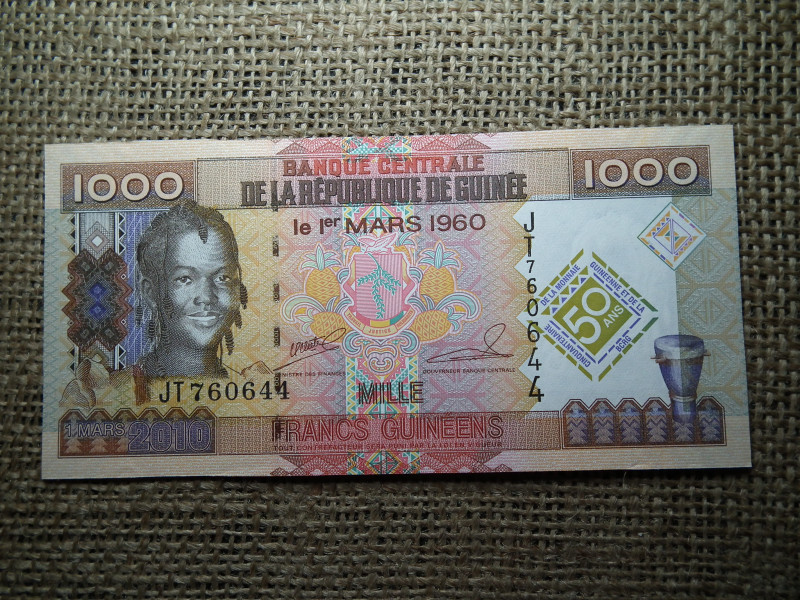 Guinea 1000 francs 2010 UNC , B1