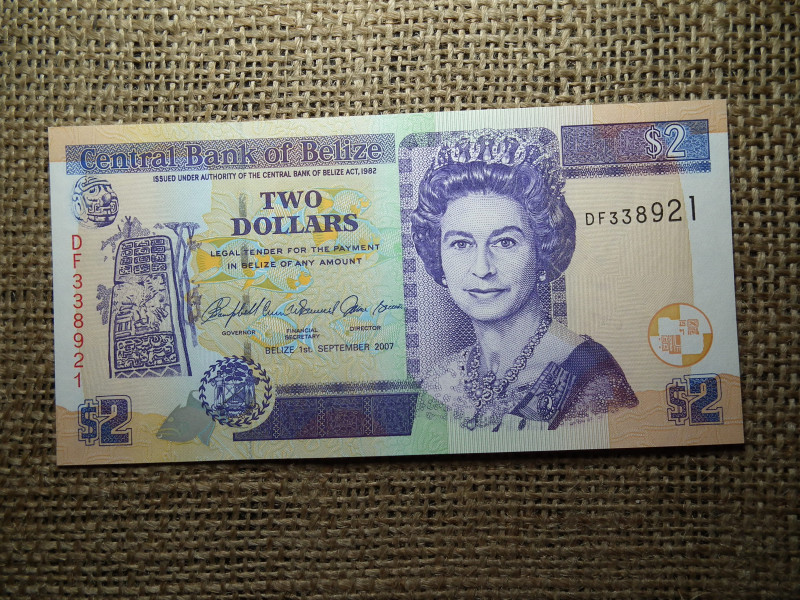 Belize 2 dollars 2007 , dollár , UNC , B1