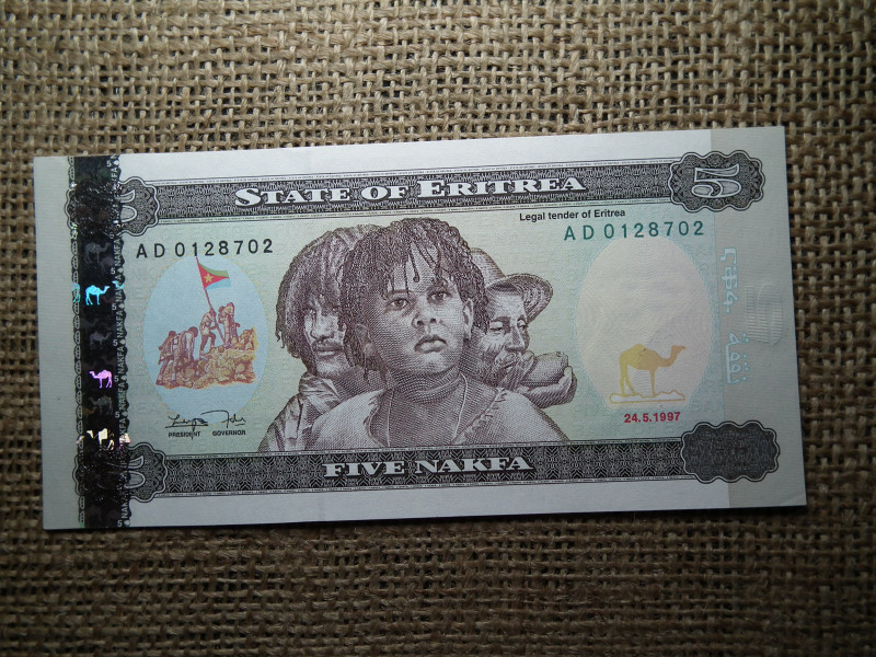 Eritrea 5 nakfa 1997 UNC , B1