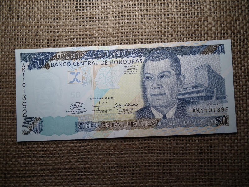 Honduras 50 lempiras 2008 UNC , B1