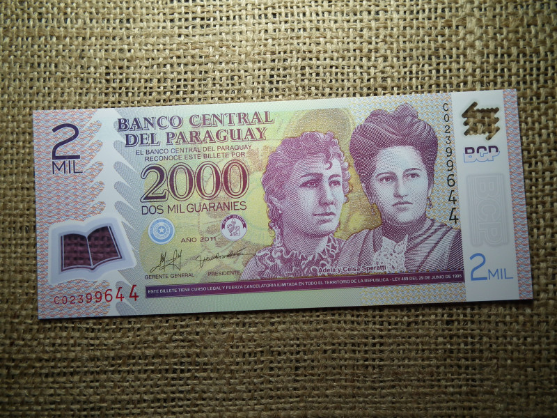 Paraguay 2000 guaranies 2011 UNC , B1